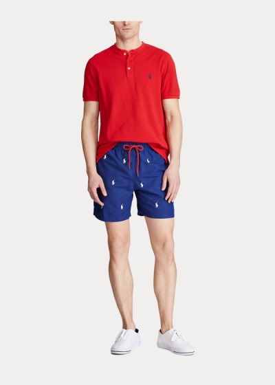 Short de Baño Polo Ralph Lauren Hombre Azul Rey Azules / Blancos - 5½-Inch Traveler - EJSKZ1930